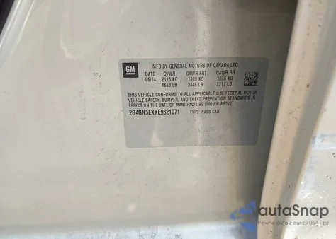 2014 Buick Regal Turbo/E-Assist Premium I from USA, damaged, VIN 2G4GN5EXXE9321071